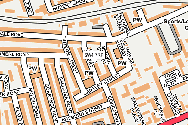 SW4 7RP map - OS OpenMap – Local (Ordnance Survey)