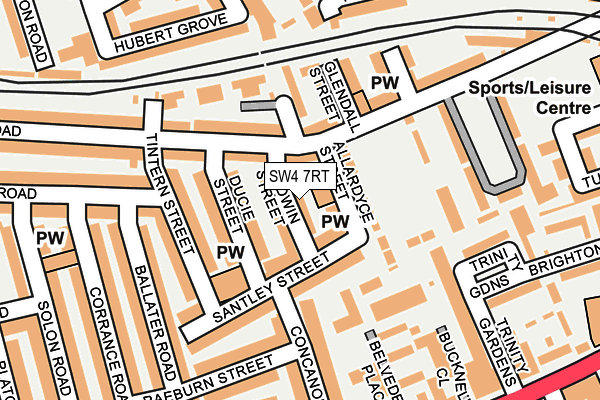 SW4 7RT map - OS OpenMap – Local (Ordnance Survey)