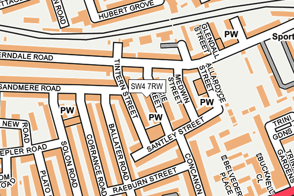 SW4 7RW map - OS OpenMap – Local (Ordnance Survey)