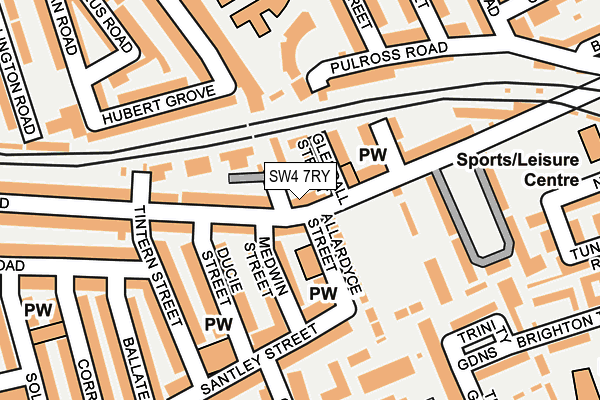 SW4 7RY map - OS OpenMap – Local (Ordnance Survey)