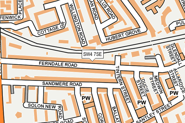 SW4 7SE map - OS OpenMap – Local (Ordnance Survey)