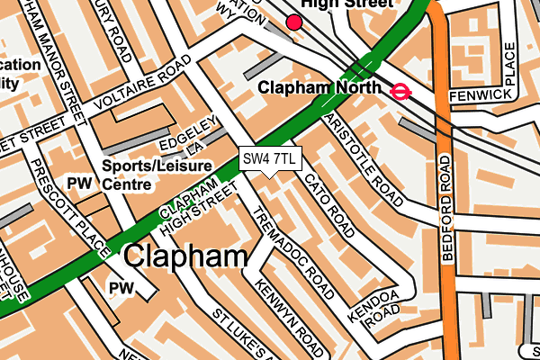 SW4 7TL map - OS OpenMap – Local (Ordnance Survey)