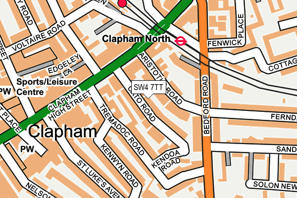 SW4 7TT map - OS OpenMap – Local (Ordnance Survey)