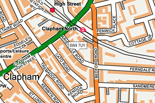 SW4 7UY map - OS OpenMap – Local (Ordnance Survey)
