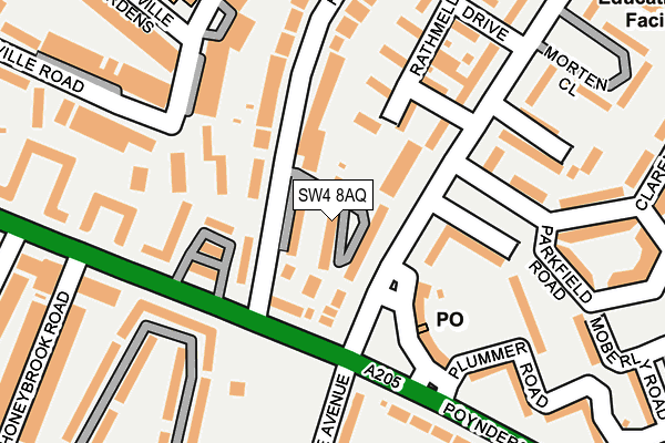 SW4 8AQ map - OS OpenMap – Local (Ordnance Survey)