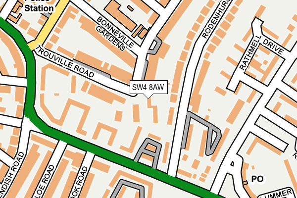 SW4 8AW map - OS OpenMap – Local (Ordnance Survey)