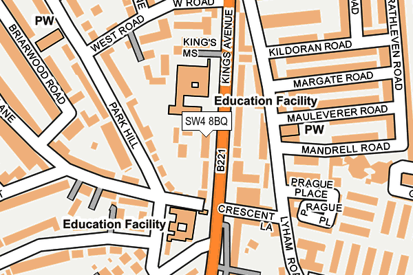 SW4 8BQ map - OS OpenMap – Local (Ordnance Survey)