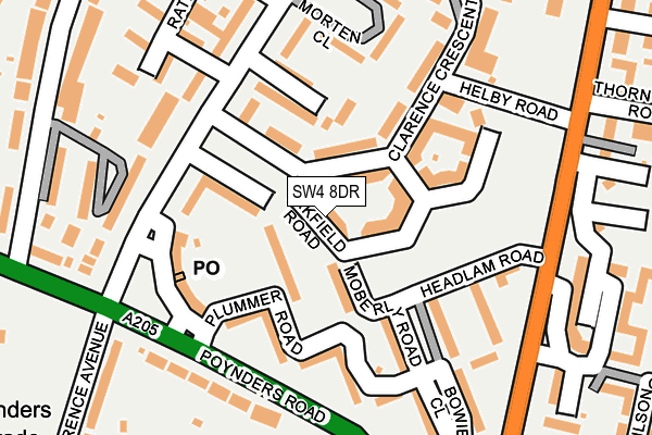 SW4 8DR map - OS OpenMap – Local (Ordnance Survey)