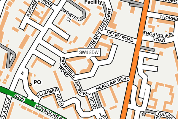SW4 8DW map - OS OpenMap – Local (Ordnance Survey)