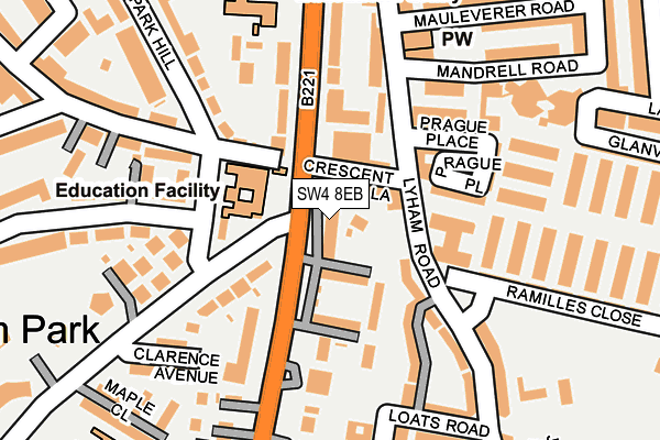 SW4 8EB map - OS OpenMap – Local (Ordnance Survey)
