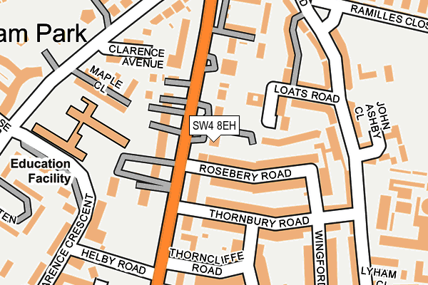 SW4 8EH map - OS OpenMap – Local (Ordnance Survey)