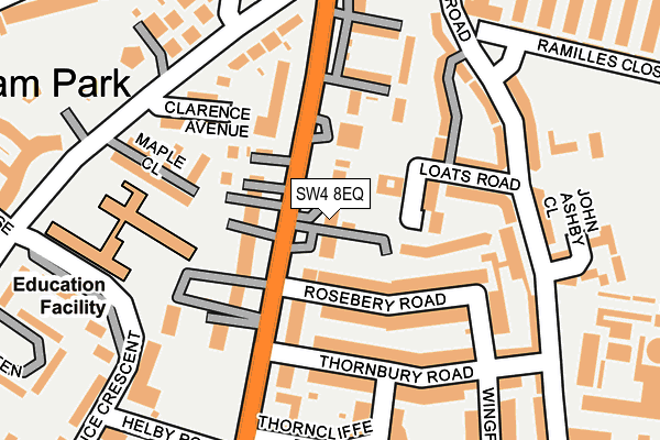 SW4 8EQ map - OS OpenMap – Local (Ordnance Survey)