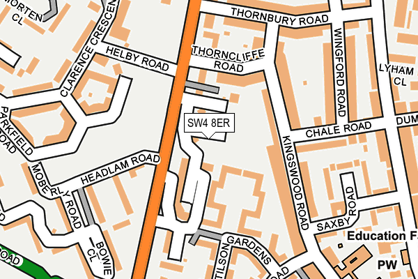 SW4 8ER map - OS OpenMap – Local (Ordnance Survey)
