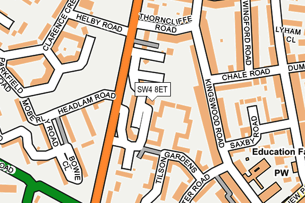 SW4 8ET map - OS OpenMap – Local (Ordnance Survey)