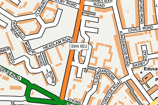 SW4 8EU map - OS OpenMap – Local (Ordnance Survey)