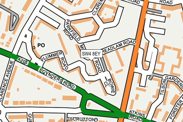 SW4 8EY map - OS OpenMap – Local (Ordnance Survey)