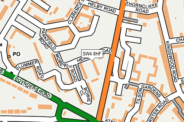 SW4 8HF map - OS OpenMap – Local (Ordnance Survey)