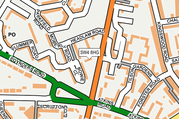 SW4 8HG map - OS OpenMap – Local (Ordnance Survey)