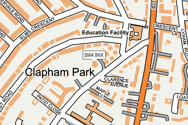 SW4 8HX map - OS OpenMap – Local (Ordnance Survey)