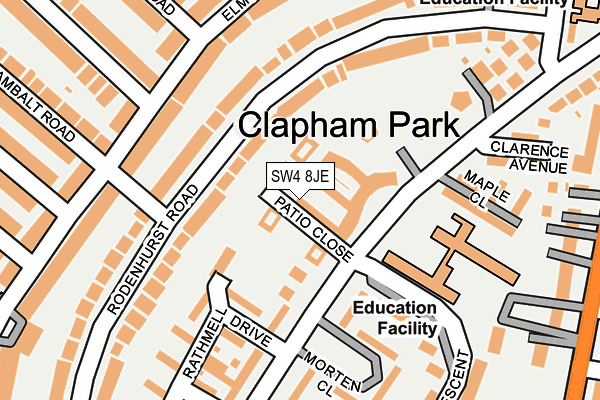 SW4 8JE map - OS OpenMap – Local (Ordnance Survey)