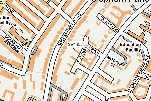 SW4 8JL map - OS OpenMap – Local (Ordnance Survey)