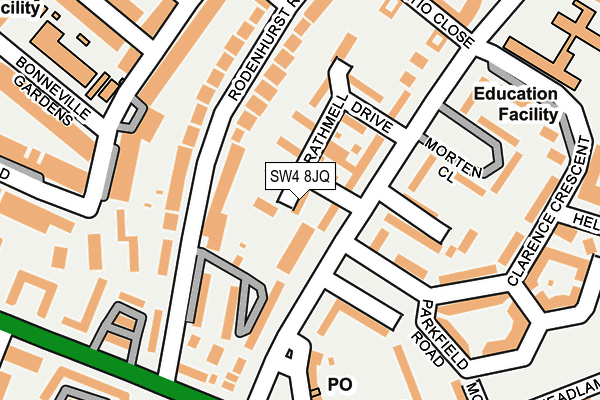 SW4 8JQ map - OS OpenMap – Local (Ordnance Survey)