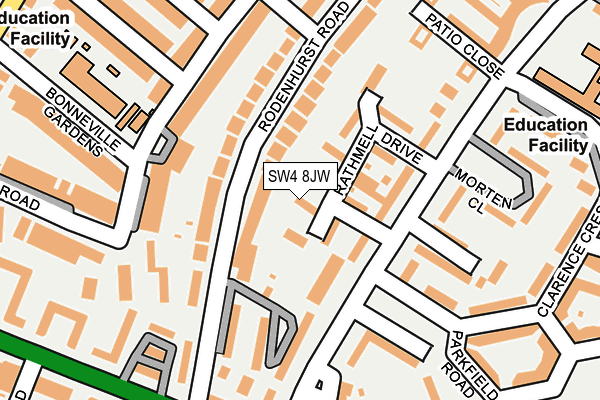 SW4 8JW map - OS OpenMap – Local (Ordnance Survey)