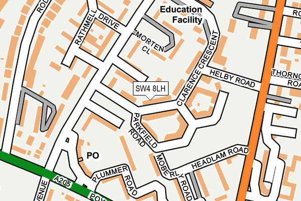 SW4 8LH map - OS OpenMap – Local (Ordnance Survey)