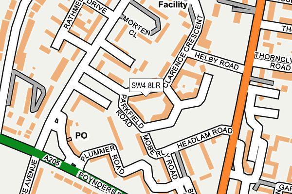 SW4 8LR map - OS OpenMap – Local (Ordnance Survey)