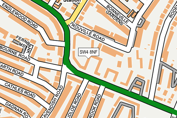 SW4 8NF map - OS OpenMap – Local (Ordnance Survey)