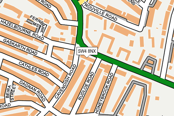 SW4 8NX map - OS OpenMap – Local (Ordnance Survey)