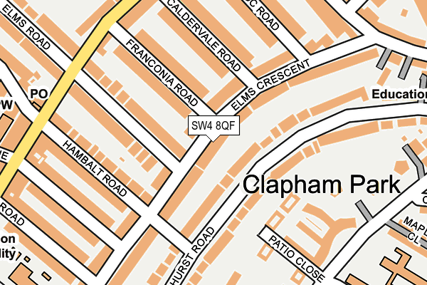 SW4 8QF map - OS OpenMap – Local (Ordnance Survey)