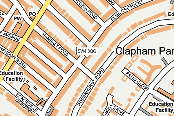 SW4 8QG map - OS OpenMap – Local (Ordnance Survey)