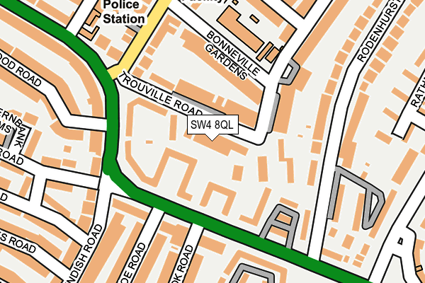 SW4 8QL map - OS OpenMap – Local (Ordnance Survey)