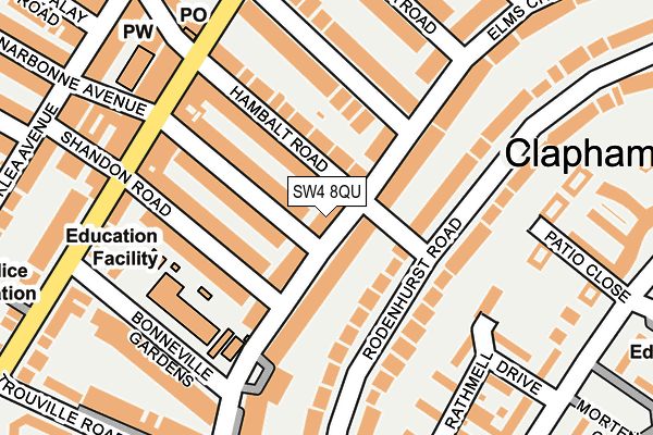 SW4 8QU map - OS OpenMap – Local (Ordnance Survey)