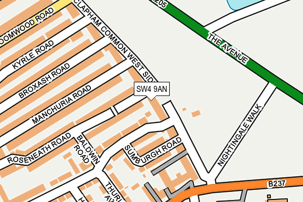 SW4 9AN map - OS OpenMap – Local (Ordnance Survey)