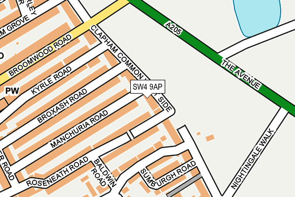 SW4 9AP map - OS OpenMap – Local (Ordnance Survey)