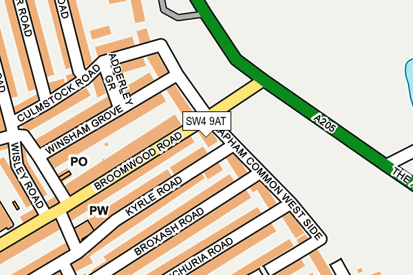 SW4 9AT map - OS OpenMap – Local (Ordnance Survey)