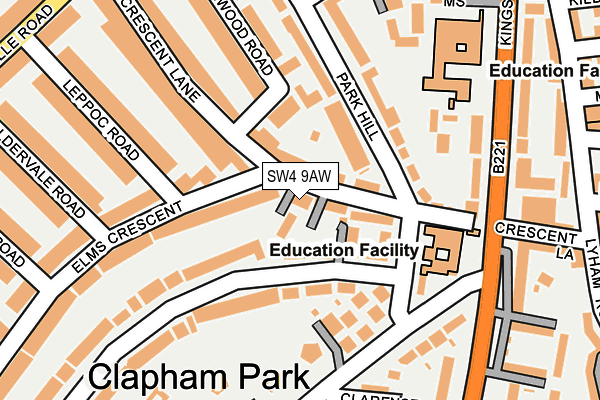 SW4 9AW map - OS OpenMap – Local (Ordnance Survey)