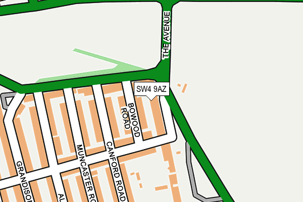 SW4 9AZ map - OS OpenMap – Local (Ordnance Survey)