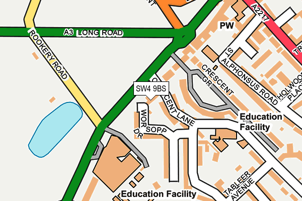 SW4 9BS map - OS OpenMap – Local (Ordnance Survey)