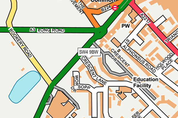 SW4 9BW map - OS OpenMap – Local (Ordnance Survey)