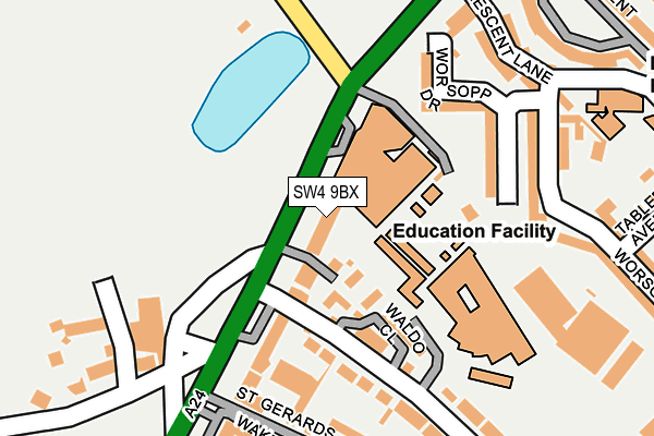 SW4 9BX map - OS OpenMap – Local (Ordnance Survey)