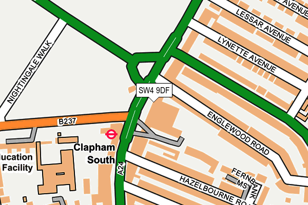 SW4 9DF map - OS OpenMap – Local (Ordnance Survey)