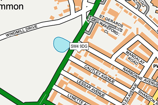 SW4 9DG map - OS OpenMap – Local (Ordnance Survey)