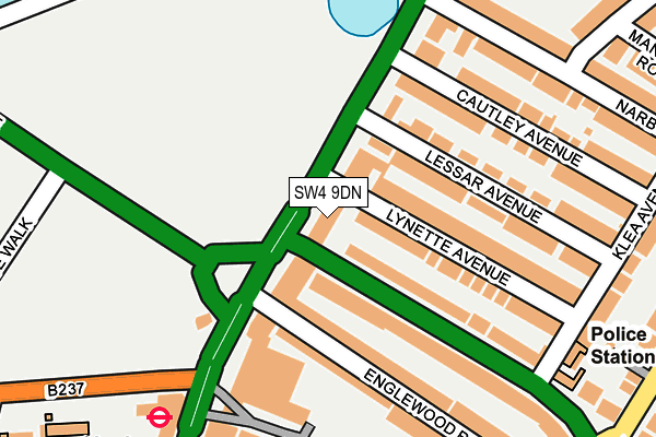 SW4 9DN map - OS OpenMap – Local (Ordnance Survey)