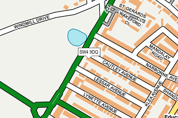 SW4 9DQ map - OS OpenMap – Local (Ordnance Survey)