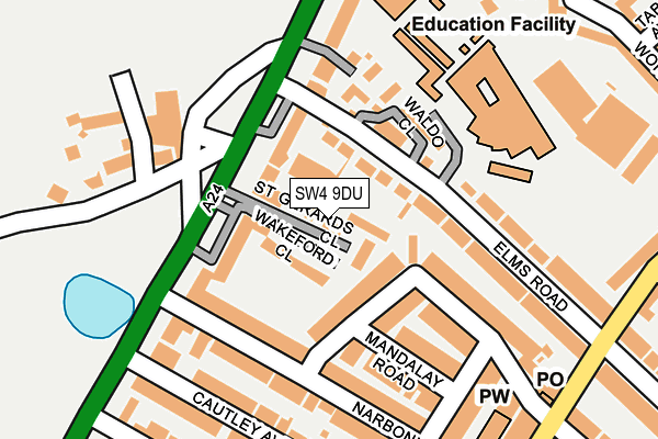 SW4 9DU map - OS OpenMap – Local (Ordnance Survey)