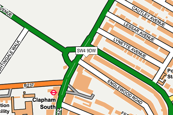 SW4 9DW map - OS OpenMap – Local (Ordnance Survey)