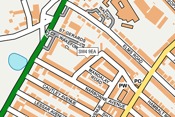 SW4 9EA map - OS OpenMap – Local (Ordnance Survey)